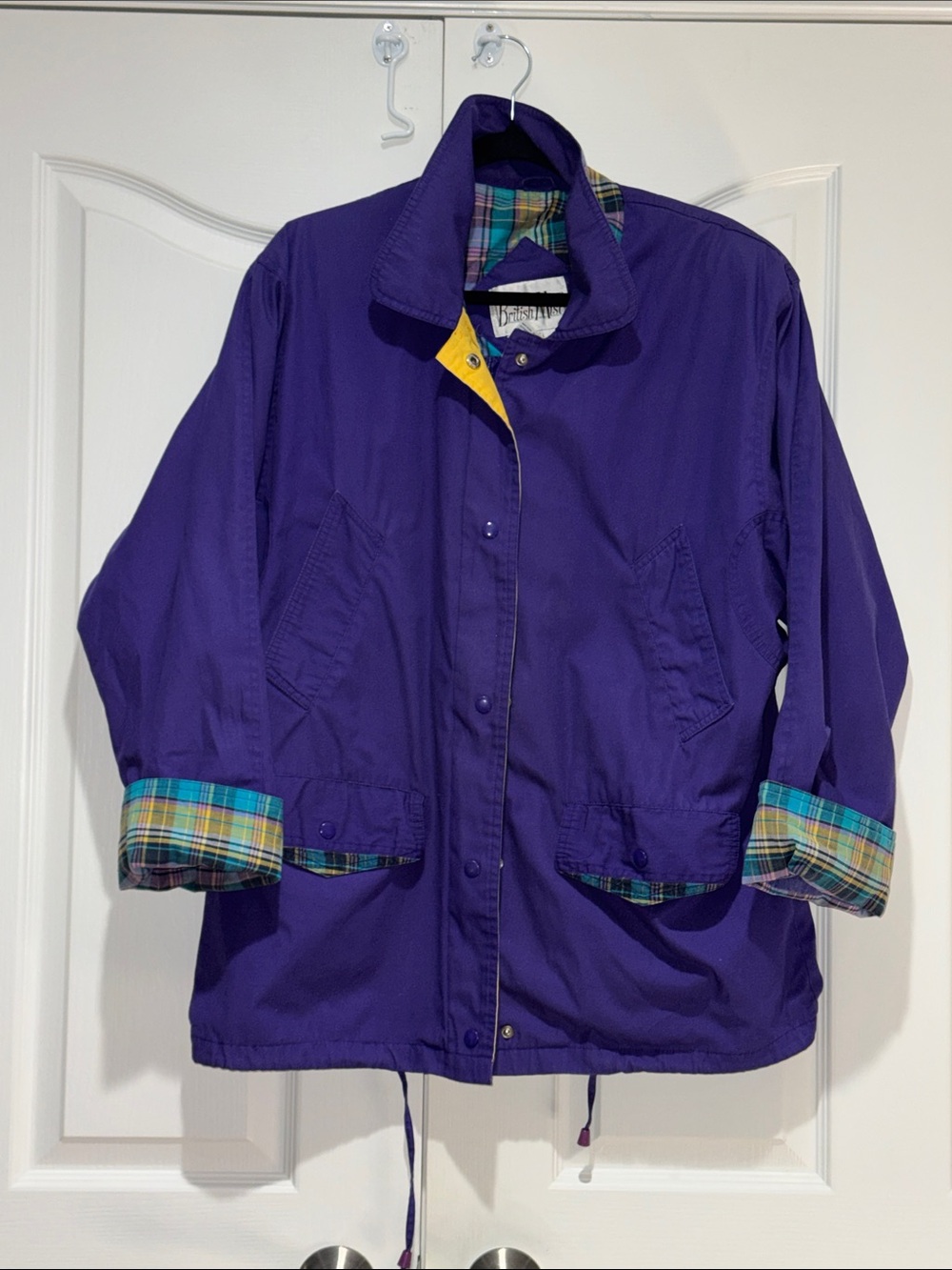 90s called - British Mist Purple Plaid Lined Jacket M fits generous all around.